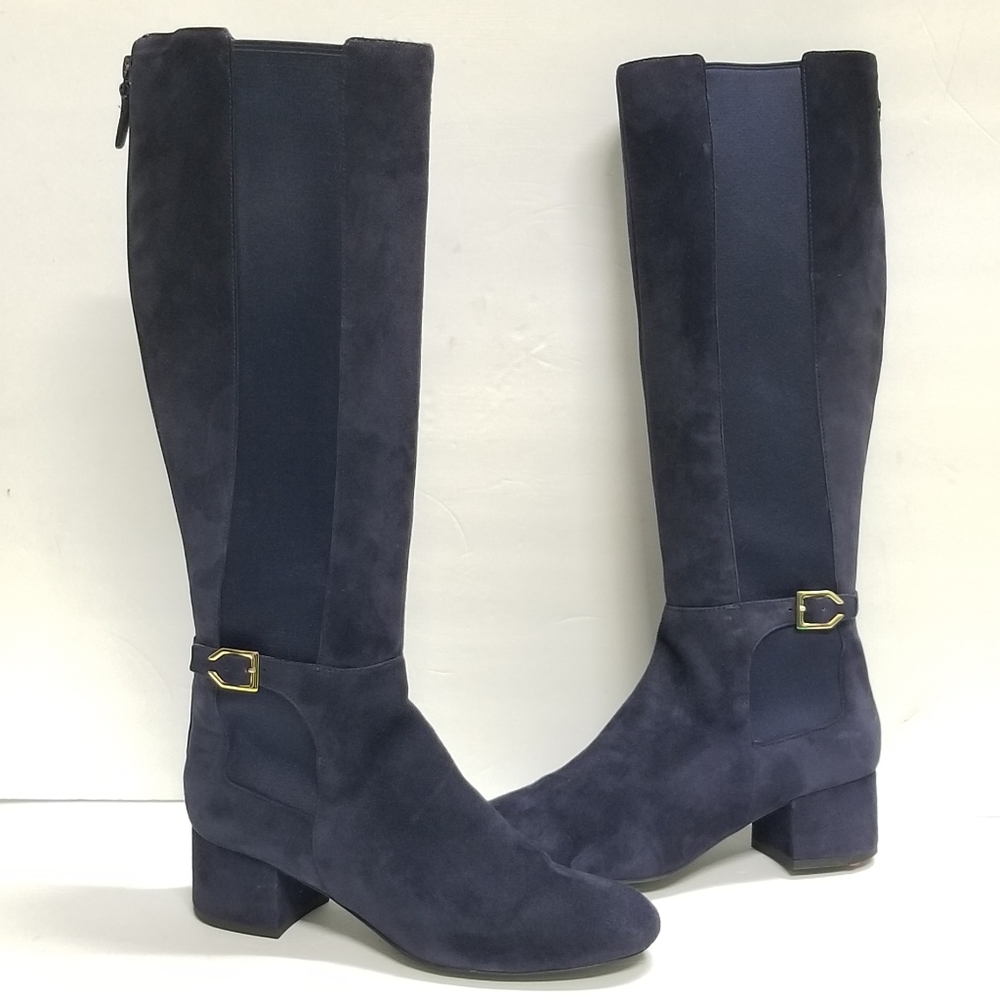 Cole Haan Grandos Avani Stretch Boot Marine Blue Suede - Picture 10 of 16